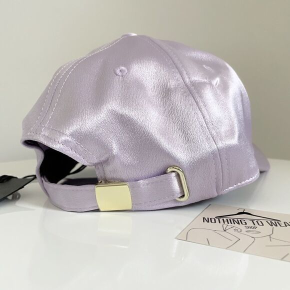 ⭕️ VERSACE JEANS Cap Hat Satin Designer Purple Turquoise Logo main image 6